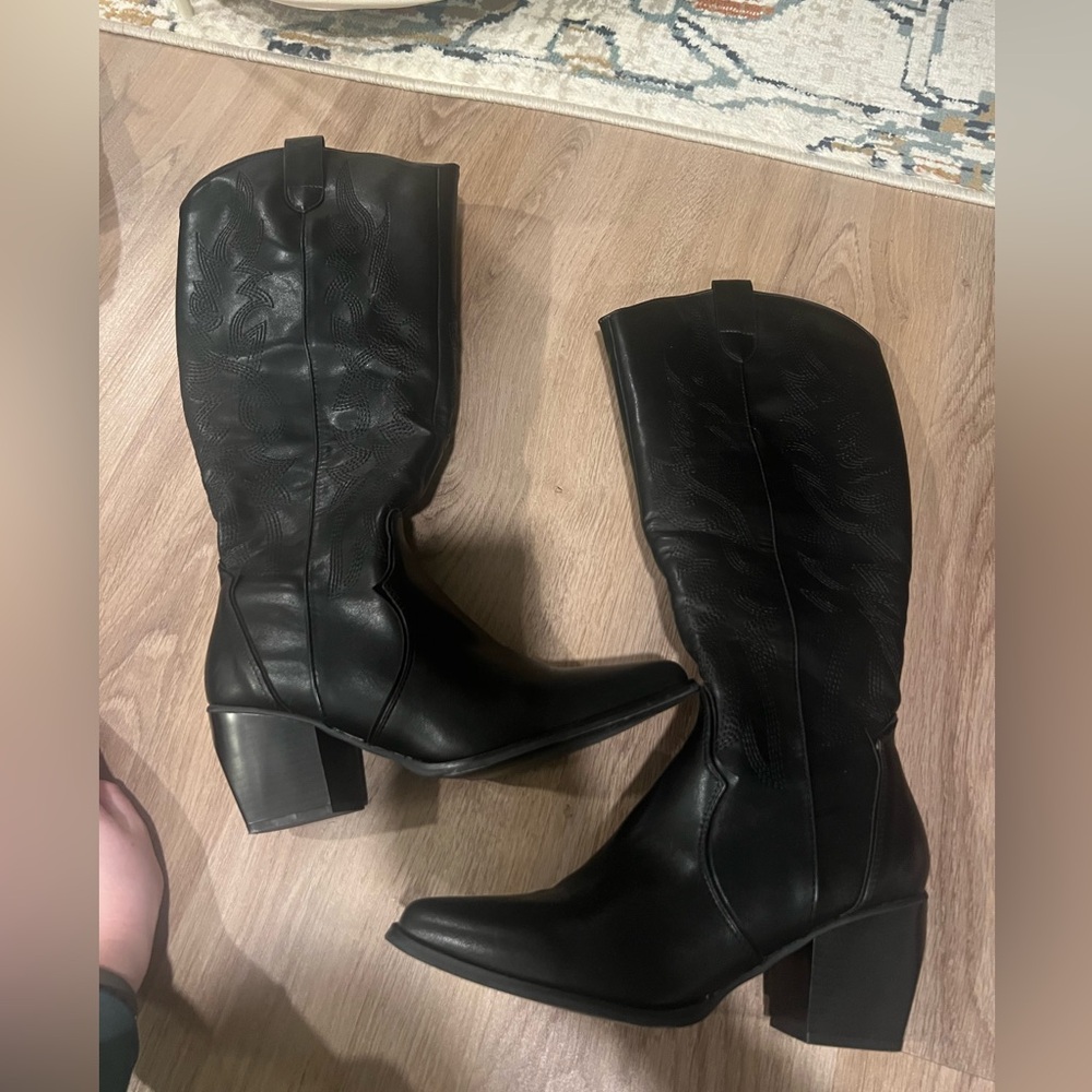 Dream Pairs Black Western Knee-High Boots